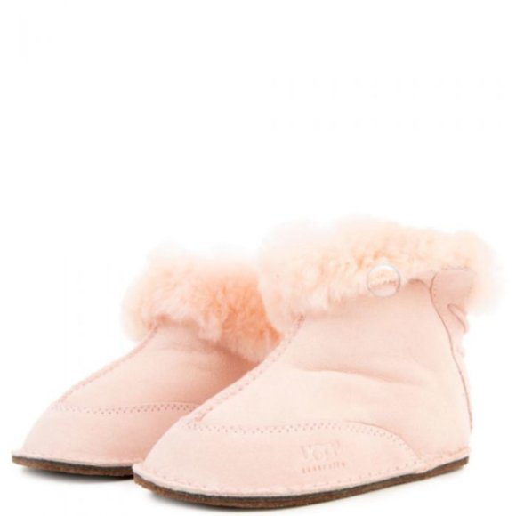 NEW UGG Baby Infant Boo Petal Pink Sheepskin Fur Lined Fold Over Cuff Mid Boot - Picture 4 of 7
